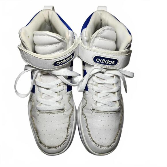 Adidas Men's Sneakers Size 7 White Blue High Top - Picture 4 of 9